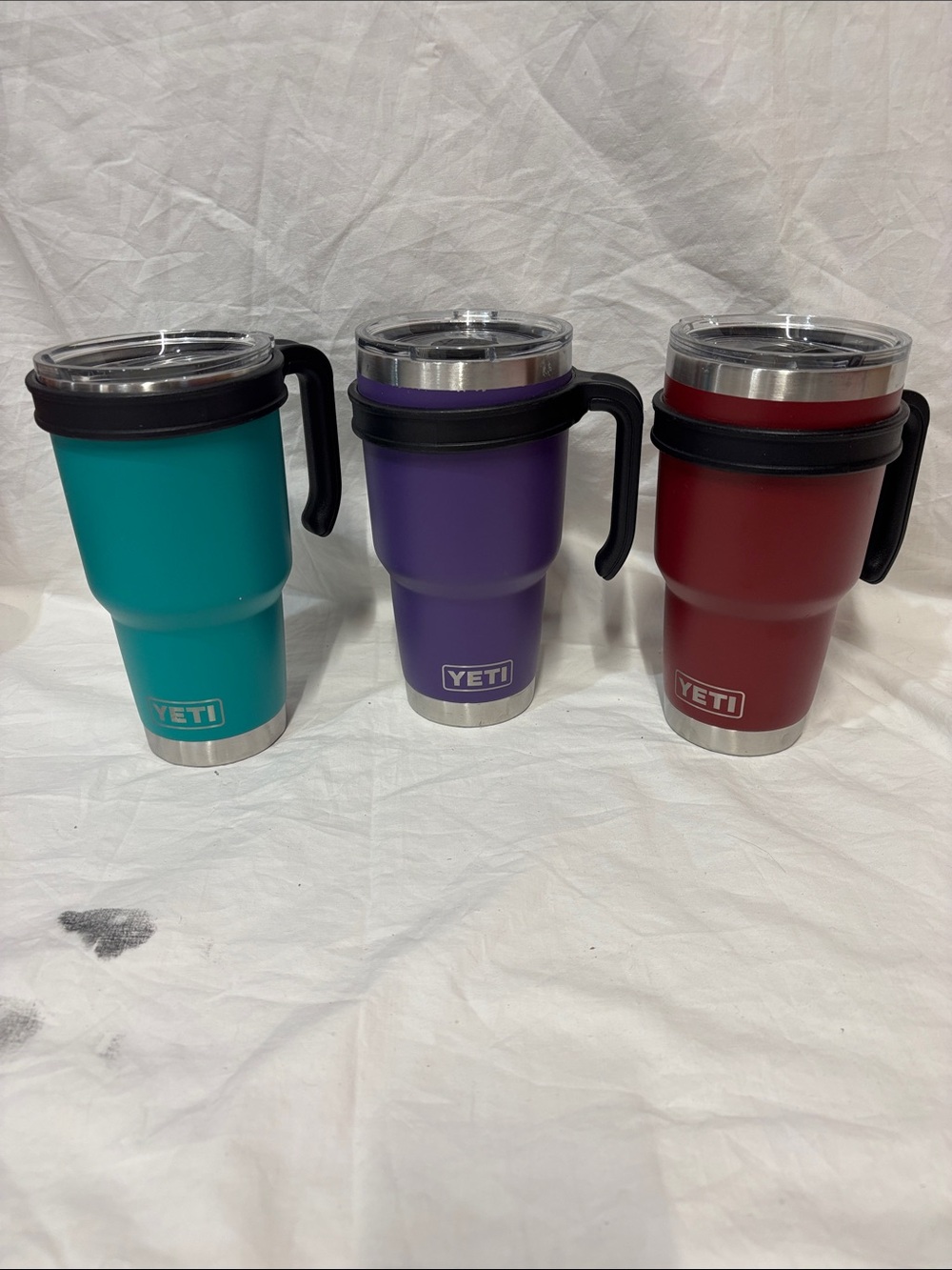 3 Yeti Rambler tumblers
